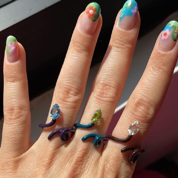 💜 Royal Purple Baby Vine Enamel Ring ✨ - Picture 9 of 14